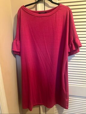Fashion to Figure Hot Pink Ruffle Sleeve Tunic